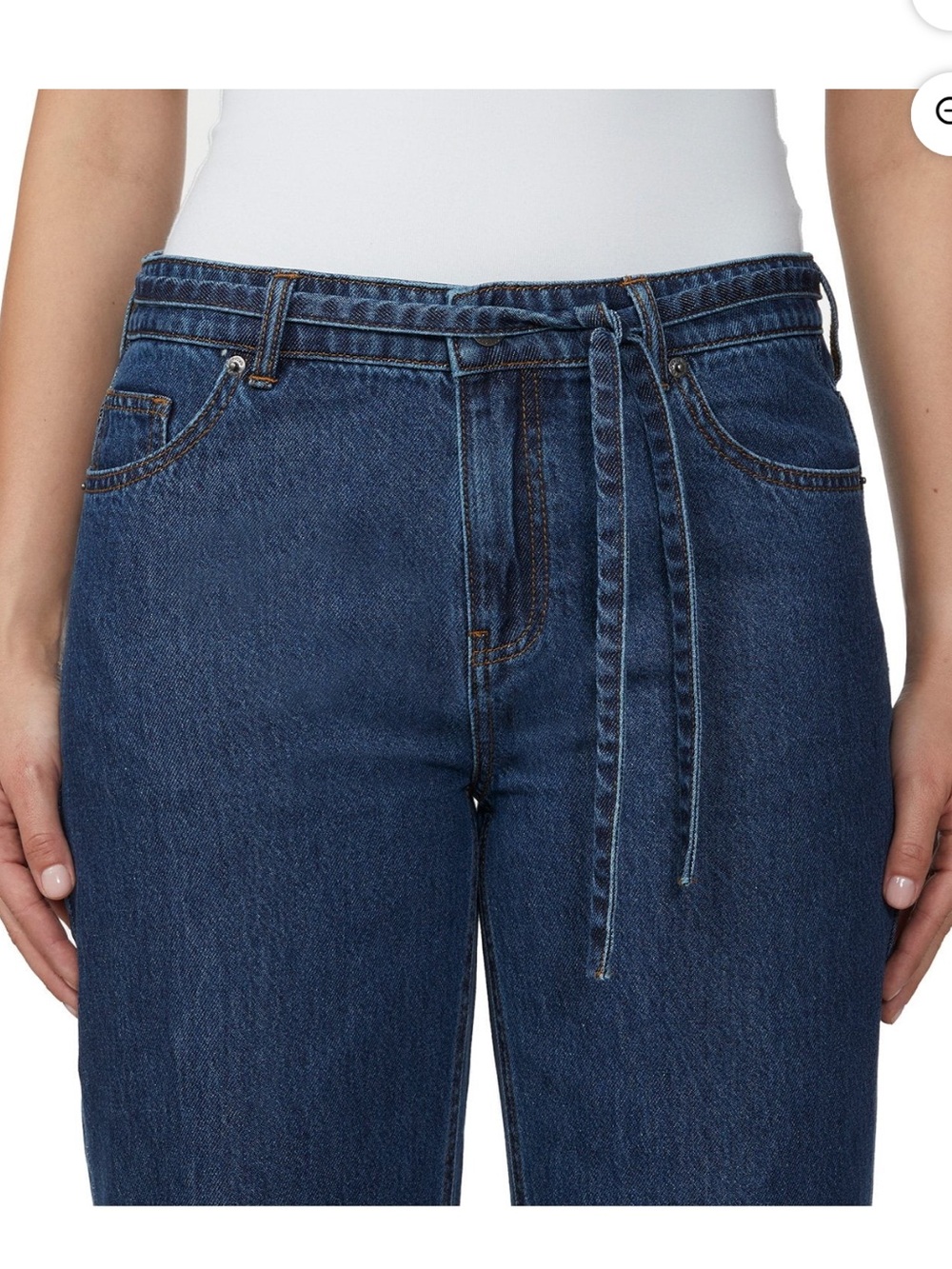 Buffalo belted wide leg jeans